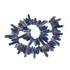 Spray Painted Electroplate Natural Quartz Crystal Points Beads Strands&nbsp;G-Q610-02A