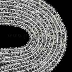 天然石クオーツクリスタルビーズ連売り  ロッククリスタルロンデル  多面カット  7.5~8x5.5~6mm  穴：1mm  約78~80個/連  15.20~15.47''（38.6~39.3センチメートル）&nbsp;G-C280-A13-01
