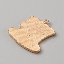 聖パトリックの日合金エナメルペンダント  スパンコール  帽子  グリーン  28x28x2mm  穴：1.5mm&nbsp;ENAM-WH0004-03KCG-08