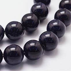 Synthetic Blue Goldstone Beads Strands&nbsp;G-N0178-03-12mm