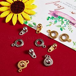 DIY 304 ステンレス チェーン エクステンダー 作成キット  スナップ留め金を含む  カニカン  チェーンエクステンダーと丸カン  ゴールデン·ステンレス鋼色  チェーンエクステンダ：45~53x3mm  1連売り/箱&nbsp;DIY-SZ0001-63