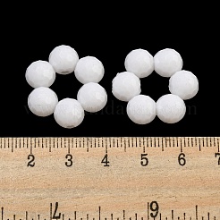 不透明なアクリルビーズフレーム  多面カット  花  ホワイト  23x23.5x8mm  穴：2.5mm  内径：7mm  約273個/500g&nbsp;SACR-L007-030