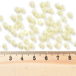 焼付塗装ガラスシードビーズ  双円錐形  ライトゴールデンロッドイエロー  4.5x3.5mm  穴：1.4mm  約5625個/ポンド&nbsp;SEED-A032-02I
