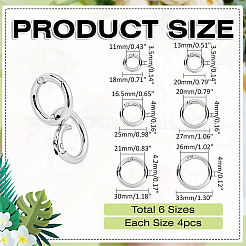 24Pcs 6 Styles Zinc Alloy Spring Gate Rings&nbsp;FIND-ME0002-10