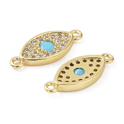 Rack Plating Brass Pave Cubic Zirconia Connector Charms&nbsp;KK-B076-09G