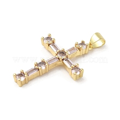 Rack Plating Brass Micro Pave Cubic Zirconia Pendants&nbsp;KK-C052-09G