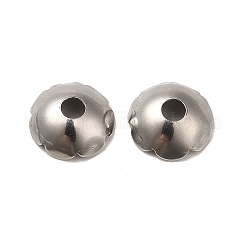 変色しない304ステンレススチールビーズキャップ  マルチ花弁  花  ステンレス鋼色  8x2.5mm  穴：2mm&nbsp;LS-STAS-D244-01P