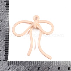 焼付塗装合金ペンダント  蝶結び  桃パフ  45x42x6mm  穴：3mm&nbsp;LS-FIND-G080-02B