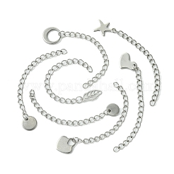 7Pcs 7 Styles 304 Stainless Steel Chain Extender&nbsp;STAS-FS0001-49P