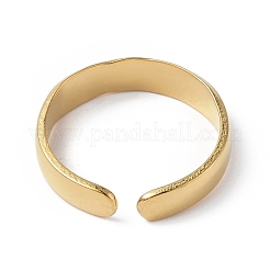 イオンプレーティング(IP) 304 ステンレススチール 三日月 オープン カフ リング 女性用  18KGP本金メッキ  内径：17mm&nbsp;X-RJEW-C046-01G