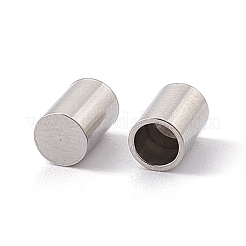 変色しにくい201ステンレススチールコードエンド  エンドキャップ  コラム  ステンレス鋼色  6x4mm  内径：3mm&nbsp;X-STAS-G288-01A-P