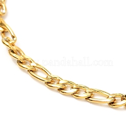 304ステンレススチールフィガロチェーンブレスレット男性用女性用  ゴールドカラー  7-5/8インチ（19.5cm）&nbsp;BJEW-JB06937