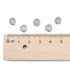 316サージカルステンレススチールスペーサービーズ  ラインストーン付き  ロンデル  ステンレス鋼色  7x3mm  穴：1mm&nbsp;X-STAS-N032-05P
