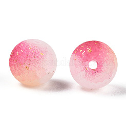 Frosted Baking Paint Crackle Glass Beads with Glitter Powder&nbsp;LS-DGLA-T004-01H