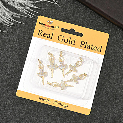6Pcs Brass Micro Pave Cubic Zirconia Pendants&nbsp;KK-BBC0020-21
