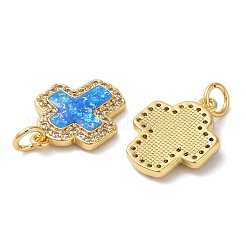 Rack Plating Brass Micro Pave Clear Cubic Zirconia Pendants&nbsp;KK-P268-12A-G
