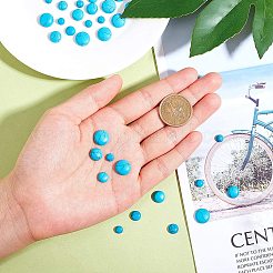 合成ターコイズカボション  半円  6mm / 8mm / 10mm / 12mm  40個/箱&nbsp;G-AR0001-02