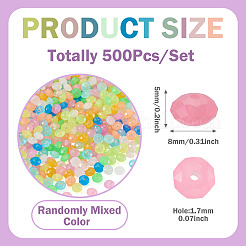 500Pcs Luminous PS Plastic Beads&nbsp;FIND-TA00009-13C