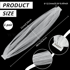 女性用ポリエステルスリーブ  鉄製安全ピンブローチ付き  ホワイト  480x110x6~12.5mm&nbsp;AJEW-WH0696-306A