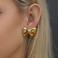 304 Stainless Steel Bowknot Stud Earrings&nbsp;PD6708
