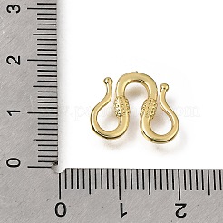 真鍮製のM字型留め具  ラックめっき  ゴールドカラー  13x15x1.8mm&nbsp;LS-KK-CBA0DF0-14E-G