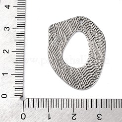 304ステンレスペンダント  テクスチャ  イレギュラーオーバルチャーム  アンティークシルバー  32.5x24x1mm  穴：1.5mm&nbsp;STAS-L280-05AS-01