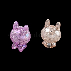 クリアクラックアクリルビーズ  兎  ABカラーメッキ  ミックスカラー  18.5x12.5x11mm  穴：3mm  約460個/500g&nbsp;AC-CBA4496-04