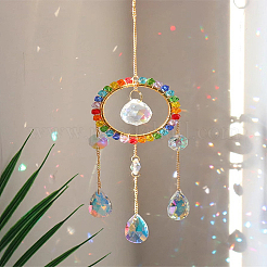 Glass Hanging Suncatchers&nbsp;AJEW-WH0270-714C