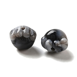 ツートンカラーの透明アクリルビーズ  足  ブラック  11x12x10mm  穴：1.8mm  約218個/156g&nbsp;LS-TACR-P008-01A-05