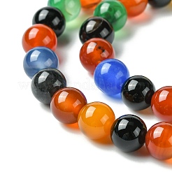 天然石瑪瑙ビーズ連売り  染め＆加熱  ラウンド  8~8.5mm  穴：1mm  約48個/連  15.1インチ&nbsp;X-G-F417-05-8mm