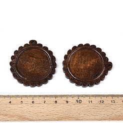 Schima Wood Carved Pendant Cabochon Settings&nbsp;WOOD-N022-05