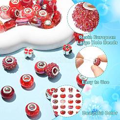 40Pcs 20 Styles Resin & Glass European Beads&nbsp;RPDL-FS0001-03