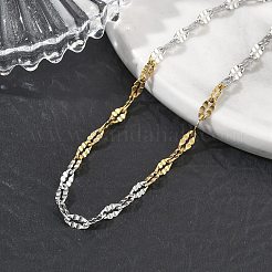 304 Stainless Steel Dapped Chains Bracelets for Women&nbsp;BJEW-D466-08A-GP