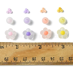 4色3スタイルのDIYジュエリービーズキット  丸いガラスの種、丸いフロスト加工のフラワーアクリルビーズを含む  ミックスカラー  3~12x3~12.5x2~7mm  穴：0.8~2.5mm&nbsp;DIY-FS0006-58