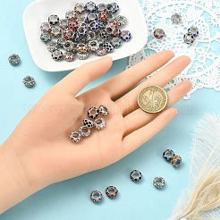 合金ラインストーンヨーロピアンビーズ10個  大穴ビーズ  ロンデル  トパーズ  11x6mm  穴：5mm&nbsp;CPDL-YW0001-02A
