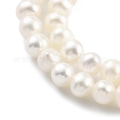 天然養殖淡水パールビーズ連売り  ポテト  フローラルホワイト  3.5~4mm  穴：0.5mm  約45~59個/連  6.89~7.68インチ（17.5~19.5cm）&nbsp;PEAR-C003-05C