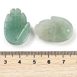 天然石グリーンアベンチュリンペンダント  ハムサ手  26~27x18.5~19x6~6.5mm  穴：1.5mm&nbsp;G-K359-03D