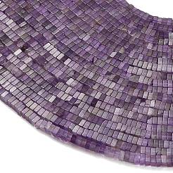 天然石アメジストビーズ連売り  正方形  ヒシビーズ  2.5x2.5x1.5mm  穴：0.7mm  約263個/連  14.96''（38センチメートル）&nbsp;GG-CBA2498-C01-01