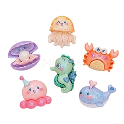 Marine Organism Theme Opaque Resin Cabochons&nbsp;PW-WGABCE0-07