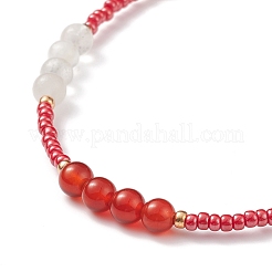 Natural Carnelian Beaded Necklaces for Women&nbsp;NJEW-JN03984