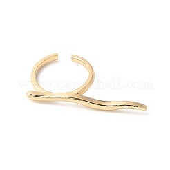 女性用調節可能な合金カフリング  波  ライトゴールド  38.5x45mm  内径：usサイズ6 3/4（17.1mm）&nbsp;LS-RJEW-V004-07KCG