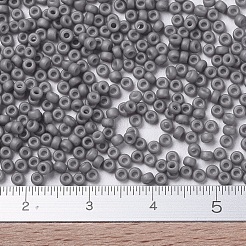 MIYUKIラウンドロカイユビーズ  日本製シードビーズ  11/0  （rr2317)マットオペークグレー  2x1.3mm  穴：0.8mm  約1100PCS /ボトル  10 G /ボトル&nbsp;SEED-JP0008-RR2317