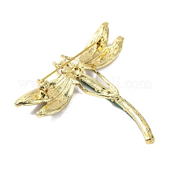 Golden Plated Alloy Colorful Rhinestone Insect Brooches&nbsp;JEWB-L017-07G-01
