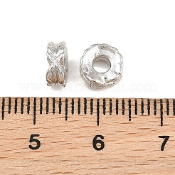 真鍮ビーズ  フラットラウンド  ラックめっき  長持ちメッキ  鉛フリー＆カドミウムフリー  プラチナ  7x3mm  穴：2.5mm&nbsp;KK-CBA78C7-09P