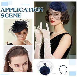 Wedding EVA & Feather Hat Hair Clips and Hair Bands for Women&nbsp;OHAR-WH0034-38