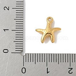 304ステンレススチールチャーム  イオンプレーティング（ip）  18KGP本金メッキ  ヒトデ  13x11x3.5mm  穴：1.2mm&nbsp;X-STAS-F320-01A-G