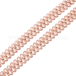 1連メッキガラスビーズ連売り  ティアドロップ  ローズゴールドメッキ  9x6x5.5mm  穴：0.9mm  約125個/連  15.75インチ（40cm）&nbsp;EGLA-TA0013-31B