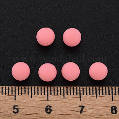 不透明なアクリルビーズ  艶消し  穴がない  ラウンド  鮭色  6mm  約3900個/500g&nbsp;PAB702Y-B01-05