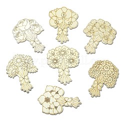 24Pcs 12 Styles Unfinished Wood Bouquet Cutouts&nbsp;WOOD-CJC0008-04-1
