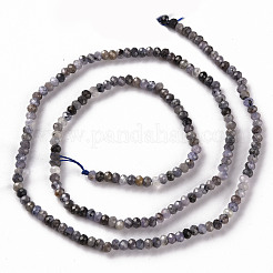 天然のタンザナイトビーズ連売り  ロンデル  多面カット  3x2mm  穴：0.5mm  約188~190個/連  15.35インチ（39cm）&nbsp;G-S362-101